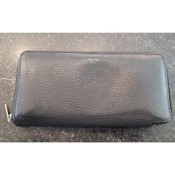 Céline Calfskin Long Zipper Wallet-Black And Yellow-used-*See Photos* CoA - Picture 10 of 16